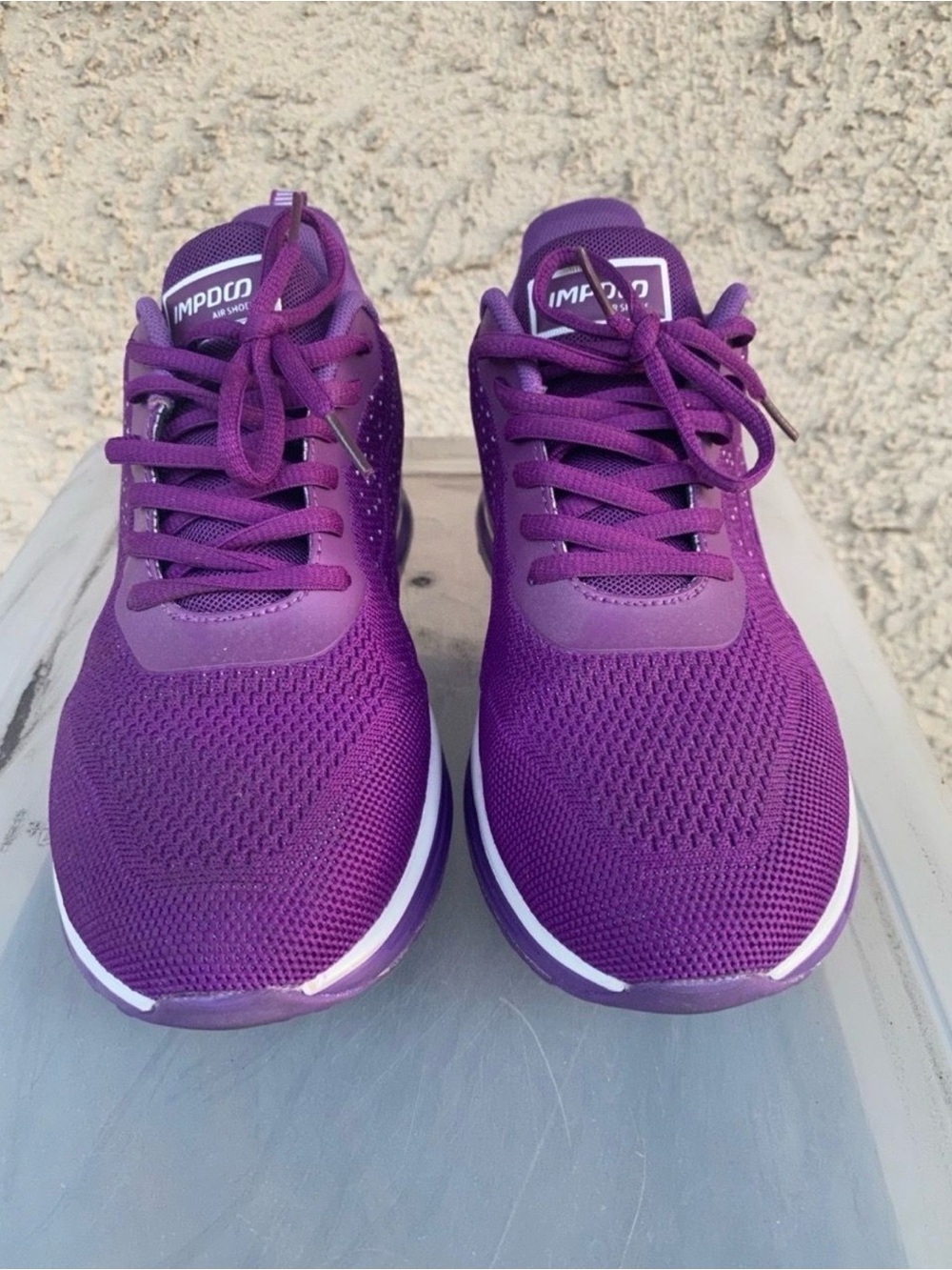 IMPD00 Air Shoes Purple Knit Athletic Sneakers Women’s 8.5 Men’s 7-7.5